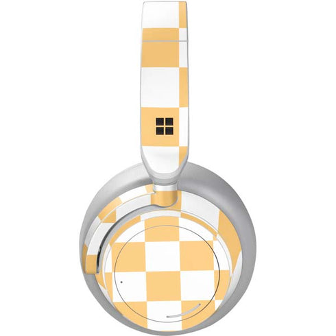 Yellow and White Checkerboard Surface Headphones Skin